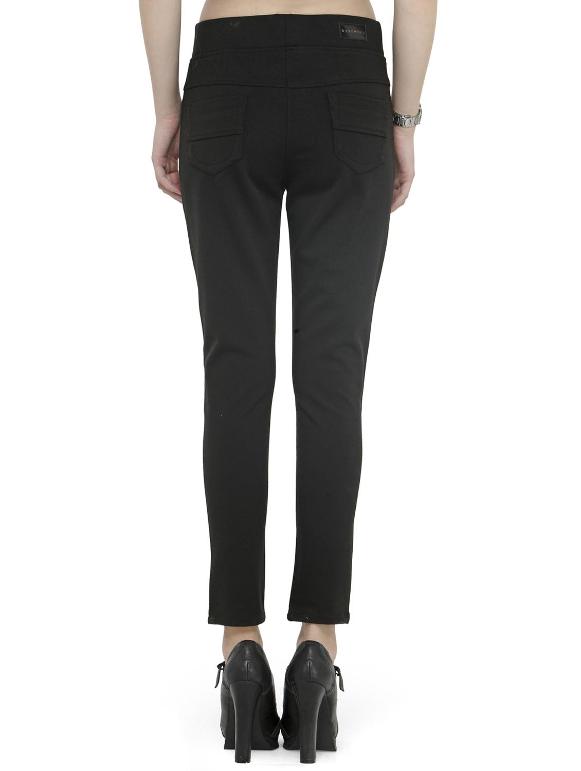 solid black cotton lycra jeggings - 14366628 - Zoom Image - 3