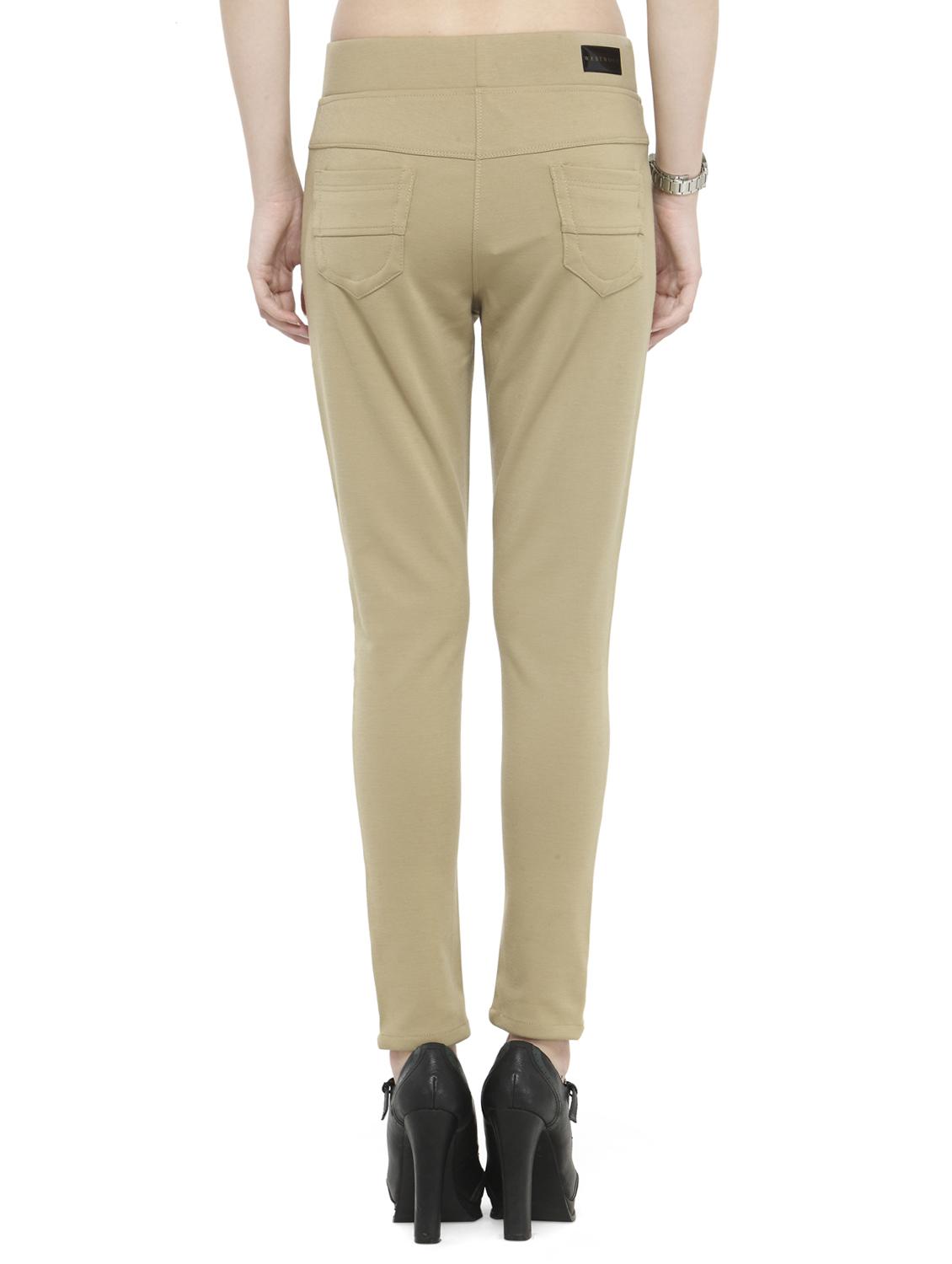 beige cotton lycra jeggings - 14366630 - Zoom Image - 3