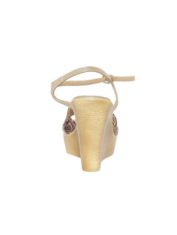 gold ankle strap wedge - 14367068 - Zoom Image - 3