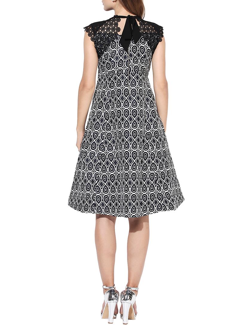 lace detail tie back a-line dress - 14369151 - Zoom Image - 3
