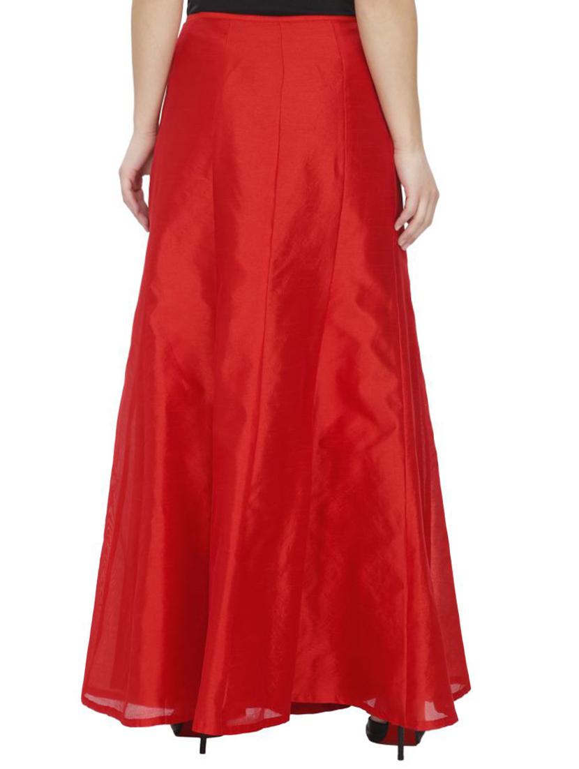 red dupion silk aline skirts - 14369590 - Zoom Image - 3