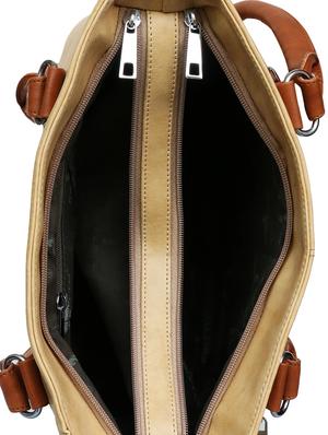 beige leatherette regular handbag - 14371185 - Standard Image - 3