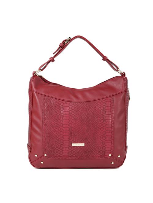 maroon leatherette hobo handbag - 14373272 - Standard Image - 1