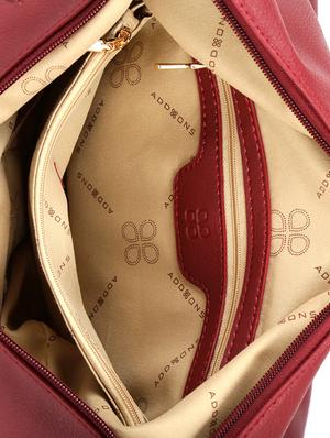 maroon leatherette hobo handbag - 14373272 - Standard Image - 3