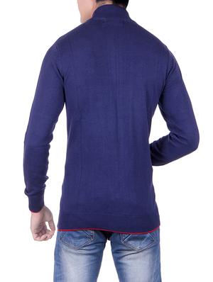navy blue cotton casual jacket - 14381038 - Standard Image - 3