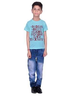 light blue cotton blend tshirt - 14383648 - Standard Image - 3