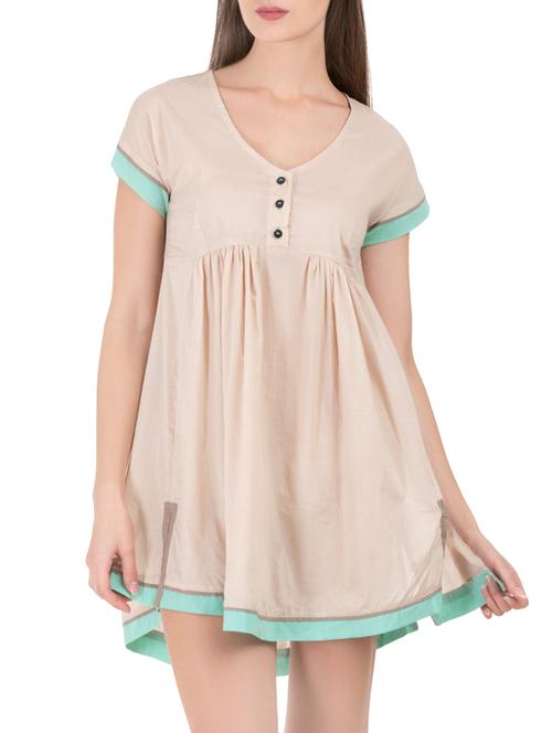 grass by gitika goyal beige colored dress - 14389376 - Standard Image - 1