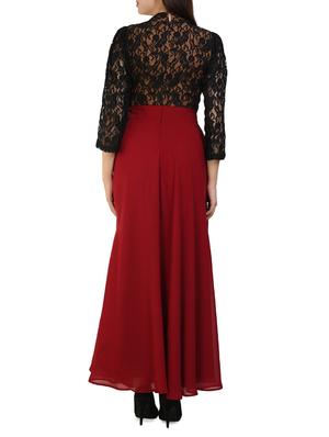 maroon polyester maxi dress - 14394992 - Standard Image - 3