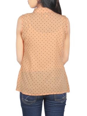 orange georgette casual top - 14396481 - Standard Image - 3