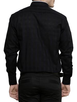 black cotton formal shirt - 14397240 - Standard Image - 3