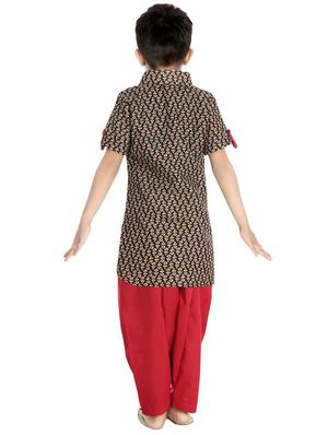 black colored cotton kurta sets kurtas & kurta set - 14403230 - Standard Image - 3