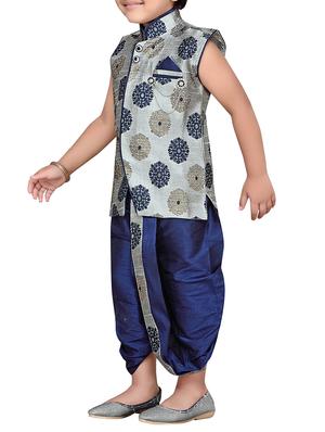grey silk blend kurta sets - 14405614 - Standard Image - 3