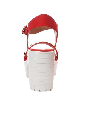 red ankle strap sandal - 14411933 - Standard Image - 3