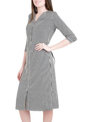 tie back striped belted dress - 14412980 - Standard Image - 3