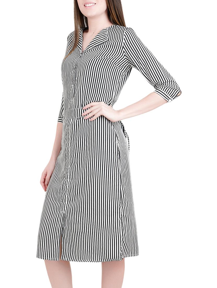 tie back striped belted dress - 14412980 - Zoom Image - 3