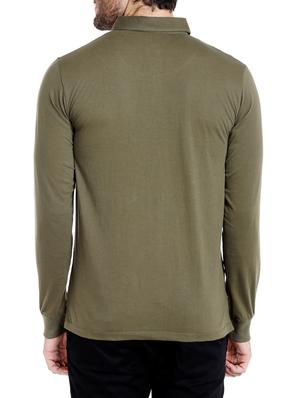 Olive green cotton solid t-shirt - 14413894 - Standard Image - 3