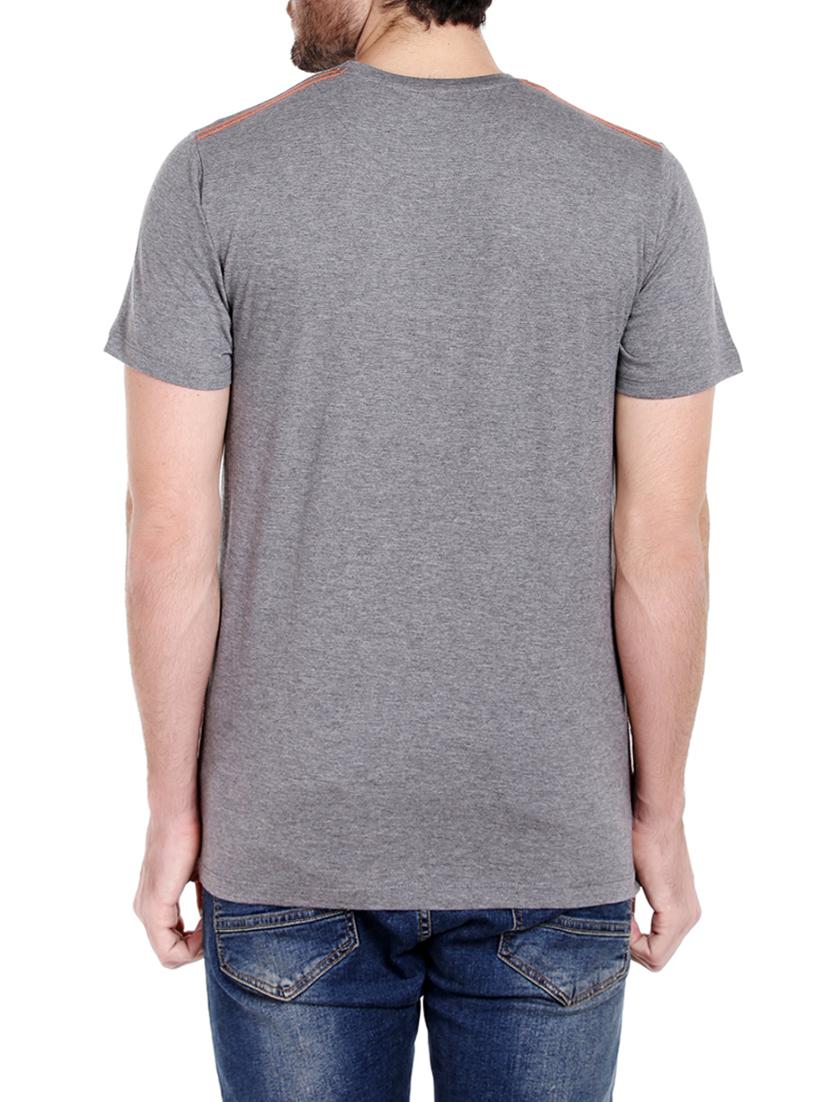 grey cotton chest print t-shirt - 14413902 - Zoom Image - 3