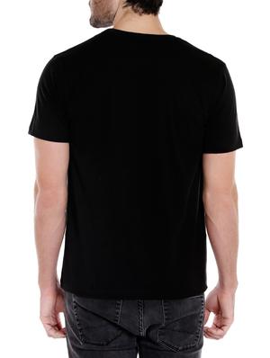 black cotton chest print tshirt - 14413905 - Standard Image - 3
