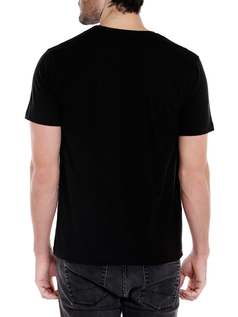 black cotton chest print tshirt - 14413905 - Zoom Image - 3