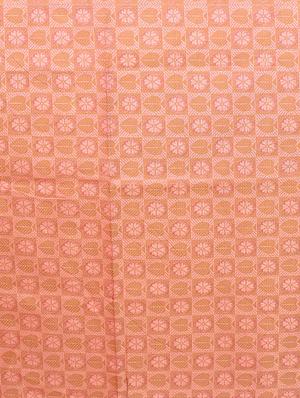 peach cotton blend bordered saree with blouse - 14414436 - Standard Image - 3