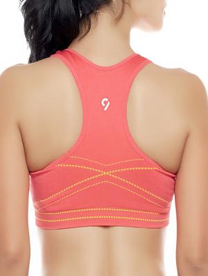 pink lightly padded sports bra - 14414818 - Standard Image - 3