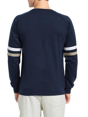 navy blue fleece solid sweatshirt - 14415335 - Standard Image - 3