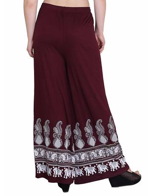 brown cotton palazzos - 14415515 - Standard Image - 3