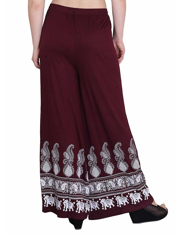 brown cotton palazzos - 14415515 - Zoom Image - 3