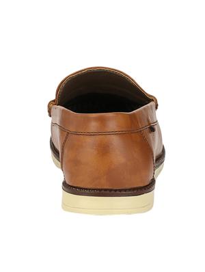brown leatherette slip on loafer - 14418081 - Standard Image - 3