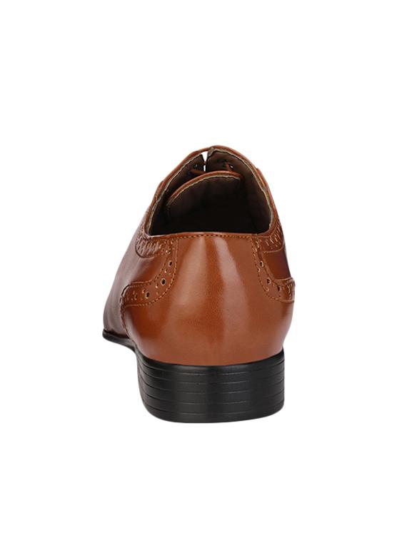 tan Leatherette lace-up oxford - 14418096 - Zoom Image - 3