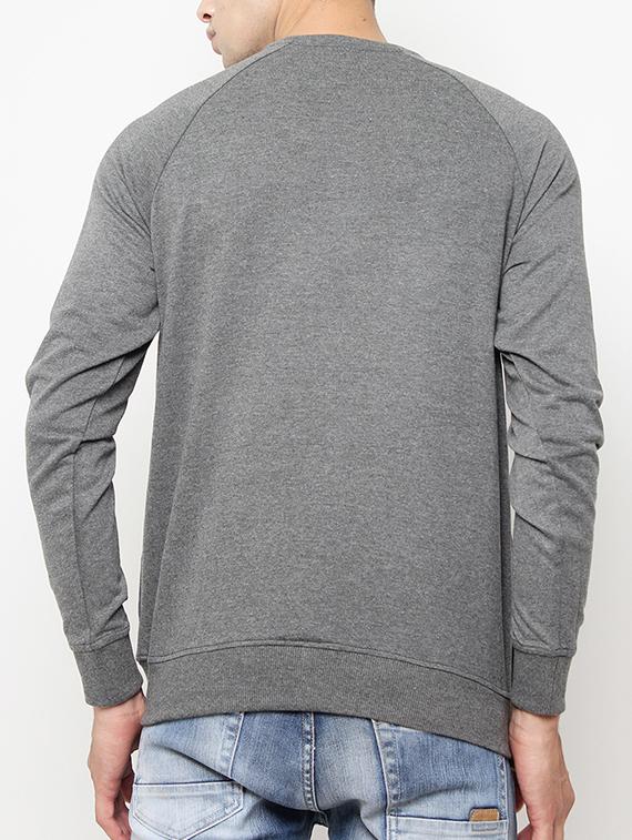 grey cotton chest print sweatshirt - 14418435 - Zoom Image - 3