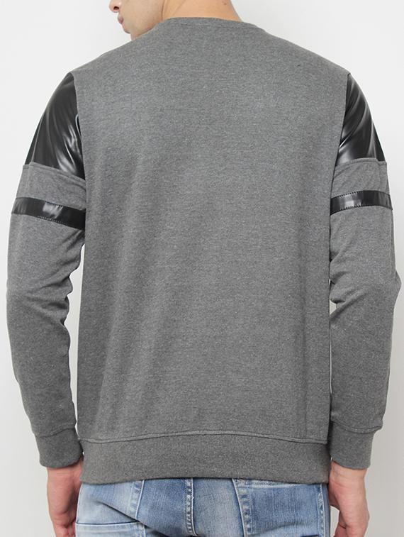 grey cotton chest print sweatshirt - 14418455 - Zoom Image - 3