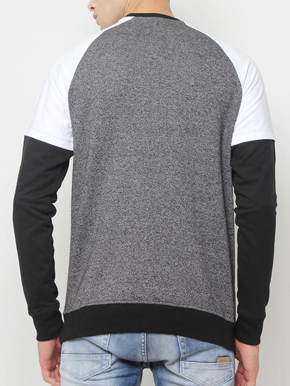 grey cotton chest print sweatshirt - 14418481 - Zoom Image - 3
