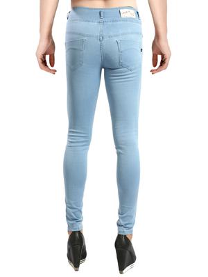 light blue solid denim jeans - 14419329 - Standard Image - 3