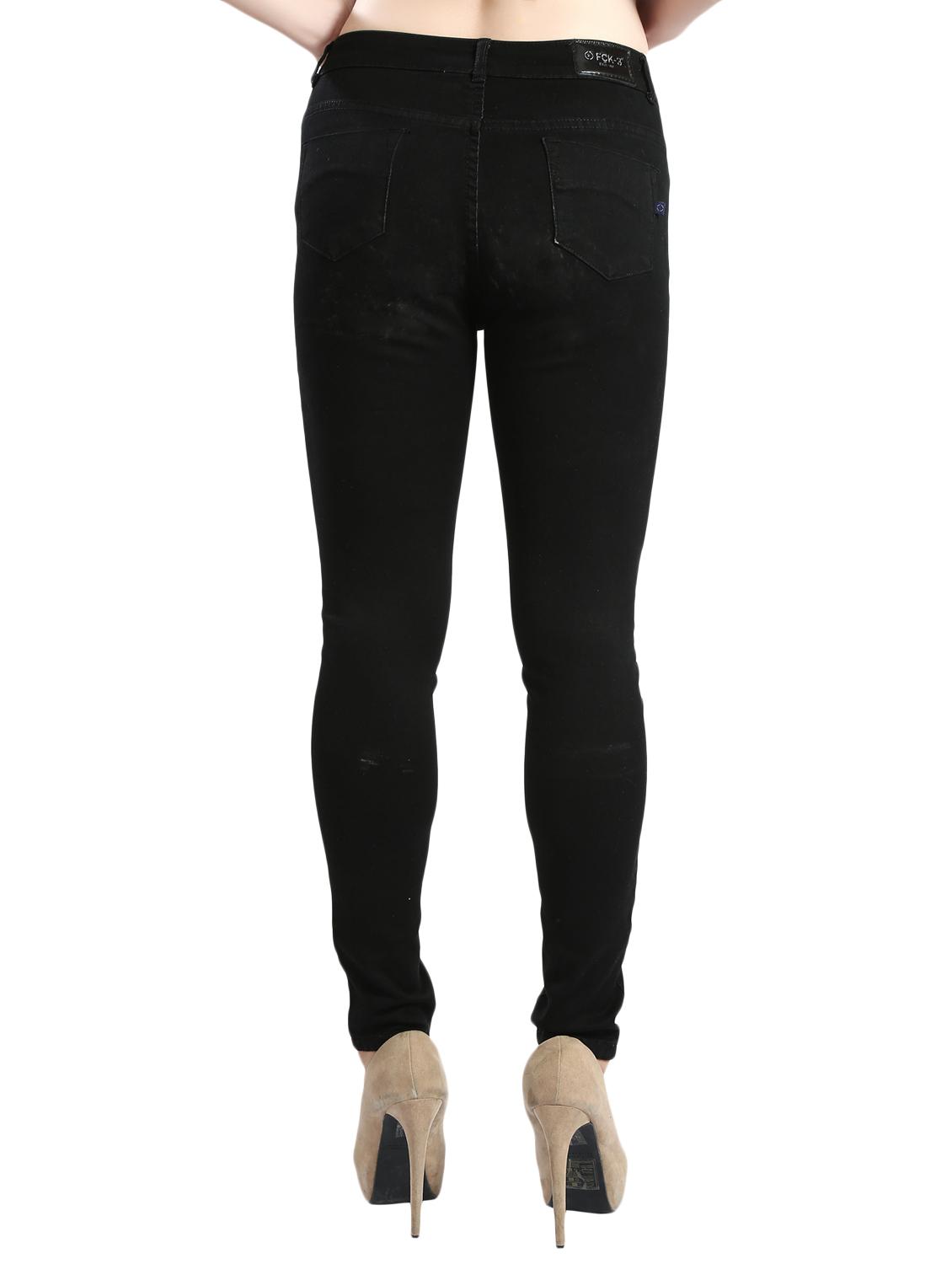 black solid denim jeans - 14419335 - Zoom Image - 3
