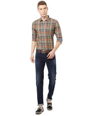 navy blue cotton washed jeans - 14419385 - Standard Image - 3