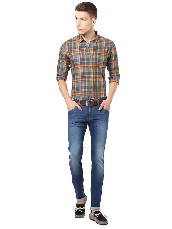 blue cotton plain jeans - 14419391 - Zoom Image - 3