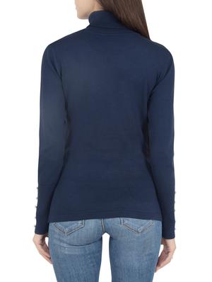 navy blue viscose pullover - 14419585 - Standard Image - 3