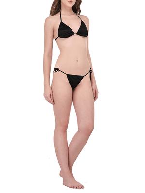 black sleepwear robe with bra panty set - 14420164 - Standard Image - 3