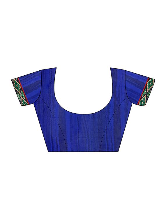 blue georgette bandhani saree with blouse - 14420546 - Zoom Image - 3