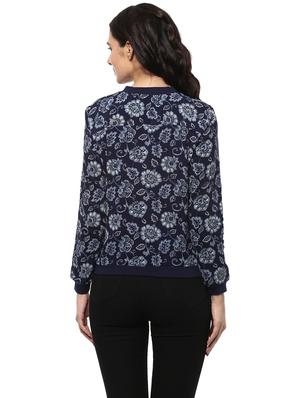 navy blue rayon others jacket - 14421472 - Standard Image - 3