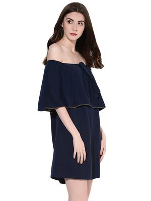 Navy blue off shoulder dress - 14422063 - Standard Image - 3