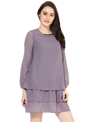 purple ruffle dress - 14422077 - Standard Image - 3