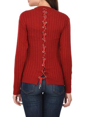 red woollen pullover - 14422126 - Standard Image - 3