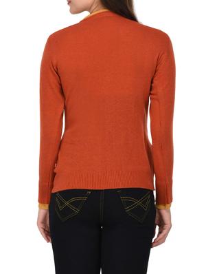 orange woollen cardigan - 14422128 - Standard Image - 3