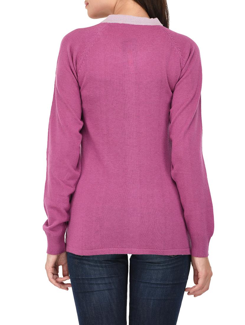 pink woollen cardigan - 14422137 - Zoom Image - 3