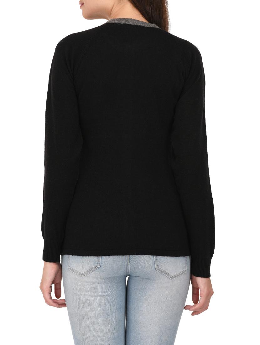 black woollen cardigan - 14422139 - Zoom Image - 3