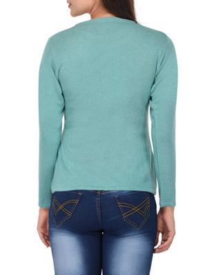 blue woollen pullover - 14422145 - Standard Image - 3