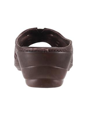 brown pu slip on wedges - 14422822 - Standard Image - 3