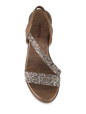 gold pu back strap wedges - 14423154 - Standard Image - 3